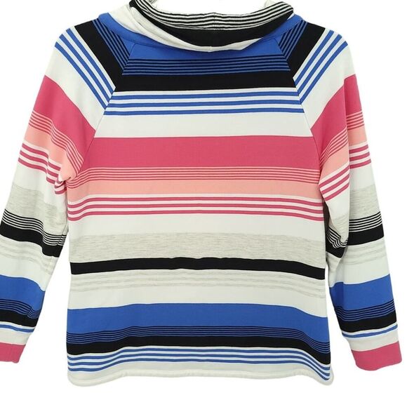 T by Talbots Striped Funnel Neck Sweatshirt SM - Picture 4 of 11